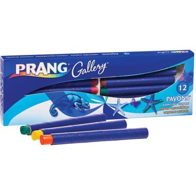 Prang - Payons® Watercolor Crayons, With Brush, Assorted Colors, Set of 12 Prang - Payons® Watercolor Crayons, With Brush, Assorted Colors, Set of 12