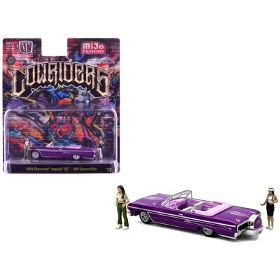 1964 Chevrolet Impala SS 409 Convertible Purple Metallic w/Purple & White Interior w/Figures 1/64 Models by M2 Machines 1964 Chevrolet Impala SS 409 Convertible Purple Metallic w/Purple & White Interior w/Figures 1/64 Models by M2 Machines