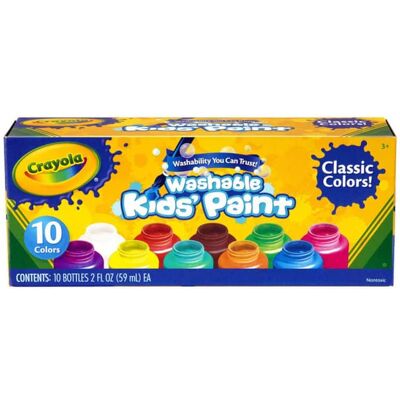 Crayola - Washable Kid's Paint Assorted Colors Pack of 10 Crayola - Washable Kid's Paint Assorted Colors Pack of 10