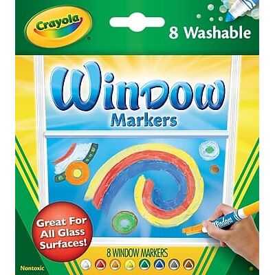 Crayola - Washable Window Markers, Conical Tip, 8/Pack Crayola - Washable Window Markers, Conical Tip, 8/Pack