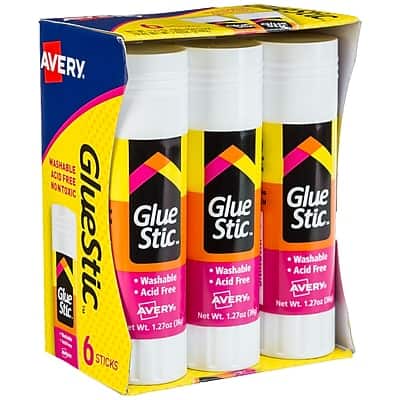 Avery - Glue Stic Glue Sticks, 6/Pack - White Avery - Glue Stic Glue Sticks, 6/Pack - White
