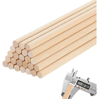 VEVOR - 25Pcs Wooden Dowel Rods 1/2 x 12 Inch Natural Birch Wood Sticks Dowels, Unfinished Hardwood Sticks for Craft - Wood color VEVOR - 25Pcs Wooden Dowel Rods 1/2 x 12 Inch Natural Birch Wood Sticks Dowels, Unfinished Hardwood Sticks for Craft - Wood color