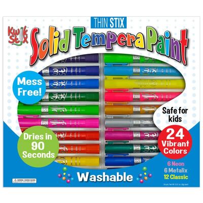 The Pencil Grip - Thin Stix Solid Tempera Paint Set (Classic Neon Metallic) Pack of 24 The Pencil Grip - Thin Stix Solid Tempera Paint Set (Classic Neon Metallic) Pack of 24