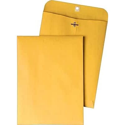 Quality Park - Clasp & Moistenable Glue Catalog Envelope, 9 1/2" x 12 1/2", 100/Box - Kraft Quality Park - Clasp & Moistenable Glue Catalog Envelope, 9 1/2" x 12 1/2", 100/Box - Kraft