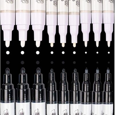 Pintar - Black & White Markers - Outline Watercolor Paint Pens - Drawing & Calligraphy Markers - Pack of 18, 0.7mm/ 1mm/ 5mm Pintar - Black & White Markers - Outline Watercolor Paint Pens - Drawing & Calligraphy Markers - Pack of 18, 0.7mm/ 1mm/ 5mm