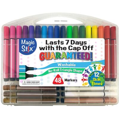 The Pencil Grip - Triangular Magic Stix Markers 48 Pack Includes Global Skin Tones The Pencil Grip - Triangular Magic Stix Markers 48 Pack Includes Global Skin Tones
