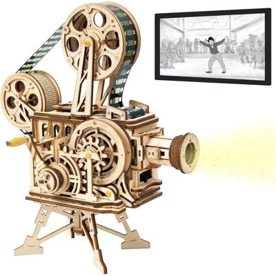 Robotime - ROKR 3D Wooden Puzzles Vitascope for Adults - Model Building Kits Mechanical Construction for Adults to Build - Brown Robotime - ROKR 3D Wooden Puzzles Vitascope for Adults - Model Building Kits Mechanical Construction for Adults to Build - Brown