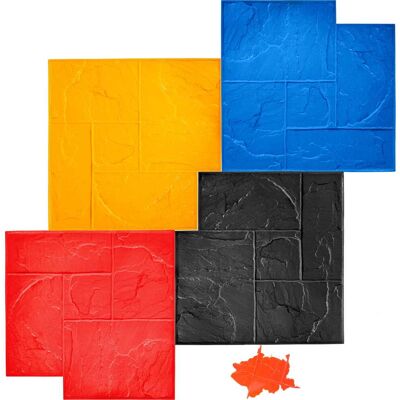 VEVOR - Concrete Texturing Skin, 24\"x24\" Concrete Stamps Mats Set, Polyurethane Concrete Stamping Mats, Slate Concrete Stamps - Multicolor VEVOR - Concrete Texturing Skin, 24\"x24\" Concrete Stamps Mats Set, Polyurethane Concrete Stamping Mats, Slate Concrete Stamps - Multicolor
