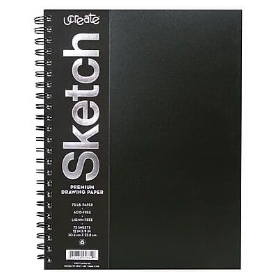 uCreate - 9" x 12" Sketch Pad, 75 Sheets/Pad - Black uCreate - 9" x 12" Sketch Pad, 75 Sheets/Pad - Black