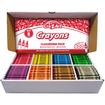 Cra-Z-Art - Crayon Classroom Pack, 8 Color, Box of 800 Cra-Z-Art - Crayon Classroom Pack, 8 Color, Box of 800