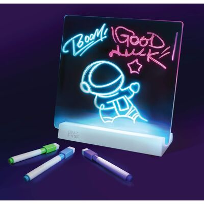myFirst Sketch Clear 11 LED Lighting drawing board, FREE 12 Fluorescent Marker, Up to 10H, 7 Color LED light - WHITE myFirst Sketch Clear 11 LED Lighting drawing board, FREE 12 Fluorescent Marker, Up to 10H, 7 Color LED light - WHITE