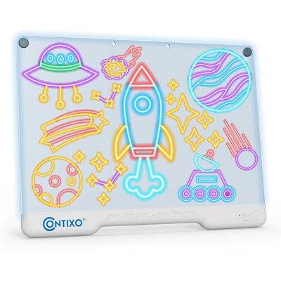Contixo - WB1 LED Drawing Board for Kids, Light-Up Acrylic Tablet with 12 Neon Markers, USB Reusable Doodle & Tracing Toy Contixo - WB1 LED Drawing Board for Kids, Light-Up Acrylic Tablet with 12 Neon Markers, USB Reusable Doodle & Tracing Toy