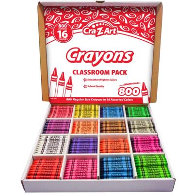 Cra-Z-Art - Crayon Classroom Pack, 16 Color, Box of 800 Cra-Z-Art - Crayon Classroom Pack, 16 Color, Box of 800