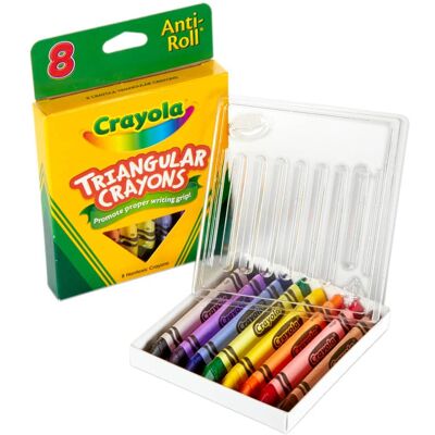 Crayola - Triangular Anti-Roll Crayons, 8 Colors Crayola - Triangular Anti-Roll Crayons, 8 Colors