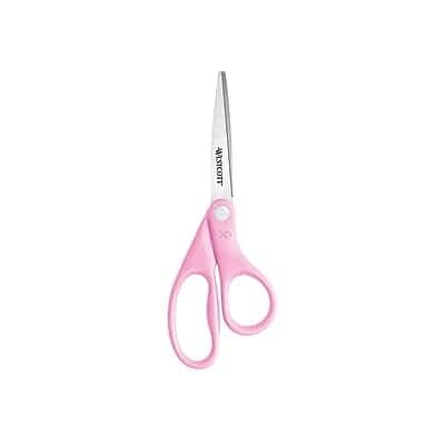Westcott - All Purpose Ribbon 8" Stainless Steel Scissors, Pointed Tip - Pink Westcott - All Purpose Ribbon 8" Stainless Steel Scissors, Pointed Tip - Pink
