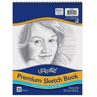 Pacon - Art1st 9" x 12" Spiral Bound Sketch Book, 30 Sheets/Book - White Pacon - Art1st 9" x 12" Spiral Bound Sketch Book, 30 Sheets/Book - White