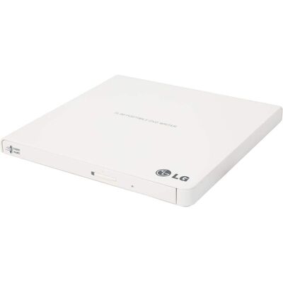 LG - External CD/DVD Rewriter With M-Disc Mac & Surface Support (White) - Model GP65NW60 LG - External CD/DVD Rewriter With M-Disc Mac & Surface Support (White) - Model GP65NW60