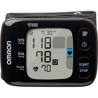 Omron - 7 Series - Wireless Wrist Blood Pressure Monitor - Black/Gray Omron - 7 Series - Wireless Wrist Blood Pressure Monitor - Black/Gray