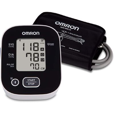 Omron - 3 Series Blood Pressure Monitor, Upper Arm Cuff, Digital Bluetooth Blood Pressure Machine - Black Omron - 3 Series Blood Pressure Monitor, Upper Arm Cuff, Digital Bluetooth Blood Pressure Machine - Black