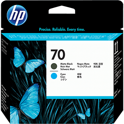 HP - 70 Matte Black and Cyan DesignJet Printhead, C9404A HP - 70 Matte Black and Cyan DesignJet Printhead, C9404A