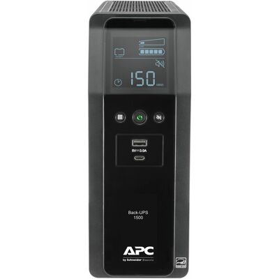 APC - UPS Battery Backup Pro, 1500VA/900W, Tower, 10 Outlets, LCD Display, USB-A + USB-C ports - Black APC - UPS Battery Backup Pro, 1500VA/900W, Tower, 10 Outlets, LCD Display, USB-A + USB-C ports - Black