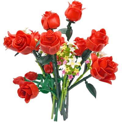 Contixo - BK09 Rose Bouquet Building Set, 789-Piece Botanical Brick Kit with Adjustable Stems for Kids & Adults Ages 8+ - Red Contixo - BK09 Rose Bouquet Building Set, 789-Piece Botanical Brick Kit with Adjustable Stems for Kids & Adults Ages 8+ - Red