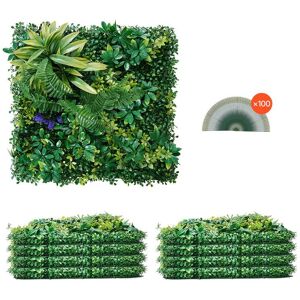 VEVOR - Artificial Grass Wall Panels, 8 PCS 20 x 20 inch, 3D Combination Greenery Boxwood Panel for Indoor Outdoor Decor - Green VEVOR - Artificial Grass Wall Panels, 8 PCS 20 x 20 inch, 3D Combination Greenery Boxwood Panel for Indoor Outdoor Decor - Green