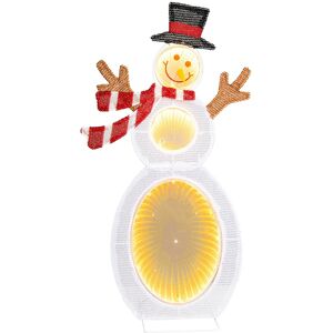 Gymax - 2.6 ' Lighted Snowman w/105 Built-in LED Lights Metal Stand Zip Tie Stakes - Multicolor Gymax - 2.6 ' Lighted Snowman w/105 Built-in LED Lights Metal Stand Zip Tie Stakes - Multicolor