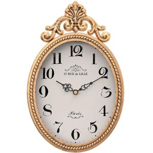Dazzed Corner - Decorative Wall Clock, Vintage Oval Style,10.4" H x 6.7" W - Antique Gold Dazzed Corner - Decorative Wall Clock, Vintage Oval Style,10.4" H x 6.7" W - Antique Gold