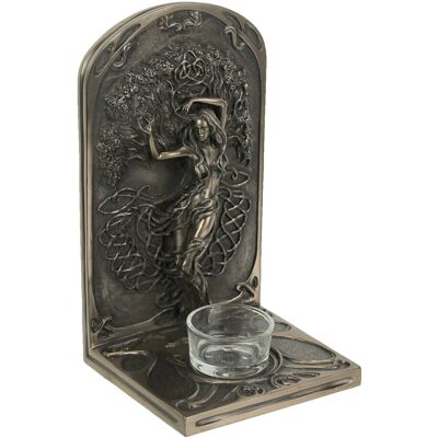 Veronese Design - Earth Life Magic Resin Decorative Bookend Pagan Tealight Candle Holder - Bronze Veronese Design - Earth Life Magic Resin Decorative Bookend Pagan Tealight Candle Holder - Bronze