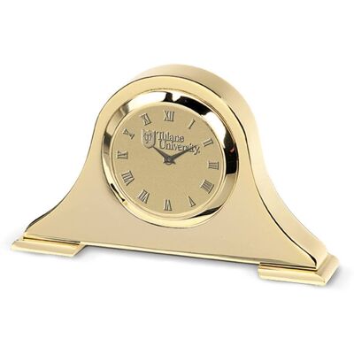 Jardine - Tulane Green Wave Napoleon Desk Clock - Gold Jardine - Tulane Green Wave Napoleon Desk Clock - Gold