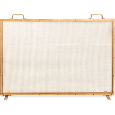 Best Choice Products - 38x27in Single Panel Fireplace Screen Handcrafted Steel Mesh Spark Guard w/ Handles - Antique Gold Best Choice Products - 38x27in Single Panel Fireplace Screen Handcrafted Steel Mesh Spark Guard w/ Handles - Antique Gold