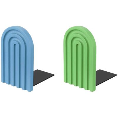 Unique Bargains - 2pcs Boho Arch Bookends, Non-Skid Wood Book Ends Rainbow Wooden, for Shelves Book Stopper Stand, for Home Library Decor - Cyan/Light Blue Unique Bargains - 2pcs Boho Arch Bookends, Non-Skid Wood Book Ends Rainbow Wooden, for Shelves Book Stopper Stand, for Home Library Decor - Cyan/Light Blue