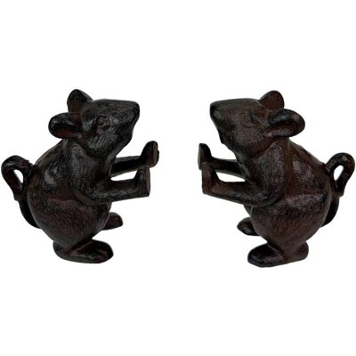 Things2Die4 - Decorative Mouse Bookends Set of 2 Cast Iron 4.5 in Rustic Vintage - Brown Things2Die4 - Decorative Mouse Bookends Set of 2 Cast Iron 4.5 in Rustic Vintage - Brown