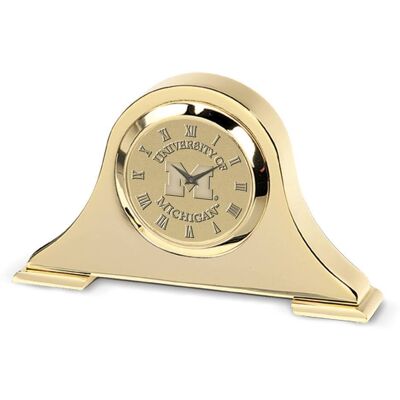 Jardine - Michigan Wolverines Napoleon Desk Clock - Gold Jardine - Michigan Wolverines Napoleon Desk Clock - Gold