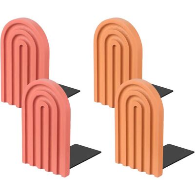 Unique Bargains - 4pcs Boho Arch Bookends, Non-Skid Wood Book Ends Rainbow Wooden, for Shelves Book Stopper Stand, for Home Library Decor - Light Orange/Red Unique Bargains - 4pcs Boho Arch Bookends, Non-Skid Wood Book Ends Rainbow Wooden, for Shelves Book Stopper Stand, for Home Library Decor - Light Orange/Red