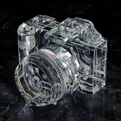 Fotodiox - Crystal Camera - 2/3 Sized Replica of Nikon D90 Camera w/ Nikkor 18-105mm ED VR Lens; Paperweight, Bookends, Display Fotodiox - Crystal Camera - 2/3 Sized Replica of Nikon D90 Camera w/ Nikkor 18-105mm ED VR Lens; Paperweight, Bookends, Display