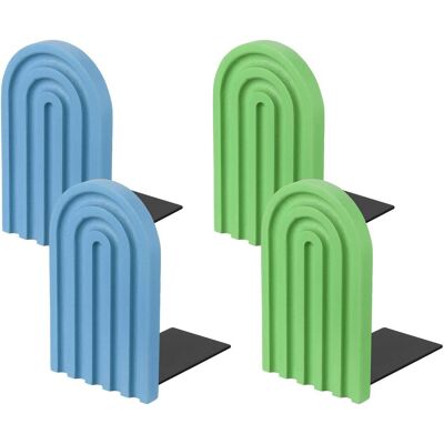 Unique Bargains - 4pcs Boho Arch Bookends, Non-Skid Wood Book Ends Rainbow Wooden, for Shelves Book Stopper Stand, for Home Library Decor - Cyan/Light Blue Unique Bargains - 4pcs Boho Arch Bookends, Non-Skid Wood Book Ends Rainbow Wooden, for Shelves Book Stopper Stand, for Home Library Decor - Cyan/Light Blue