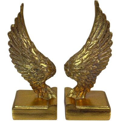 Things2Die4 - Angel Wing Bookends Set Antique Resin 8.75 in Decorative Book Holders - Gold Things2Die4 - Angel Wing Bookends Set Antique Resin 8.75 in Decorative Book Holders - Gold
