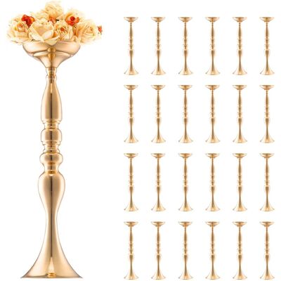 VEVOR - 24PCS 50cm/19.7” Tall Wedding Flower Vase, Metal Wedding Centerpiece, Gold Floral Arrangement Stand Display Rack - French Gold VEVOR - 24PCS 50cm/19.7” Tall Wedding Flower Vase, Metal Wedding Centerpiece, Gold Floral Arrangement Stand Display Rack - French Gold