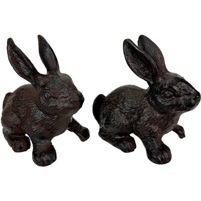 Things2Die4 - Decorative Bunny Bookends Set of 2 Cast Iron Rabbit Book Holders 5 In - Brown Things2Die4 - Decorative Bunny Bookends Set of 2 Cast Iron Rabbit Book Holders 5 In - Brown