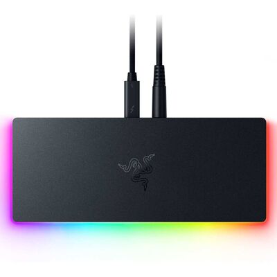 Razer - Thunderbolt 5 Dock Chroma: 11-Port Docking Station - 120Gbps Transfer - Triple 4K 144Hz or 8K 60Hz Display - PC & Mac - Black Razer - Thunderbolt 5 Dock Chroma: 11-Port Docking Station - 120Gbps Transfer - Triple 4K 144Hz or 8K 60Hz Display - PC & Mac - Black
