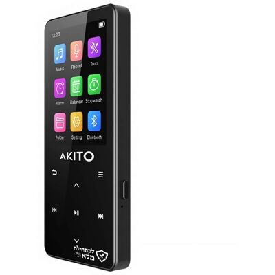 Akito - S11 Compact Kosher MP3 Player with 64GB Memory, Recorder and Bluetooth Akito - S11 Compact Kosher MP3 Player with 64GB Memory, Recorder and Bluetooth
