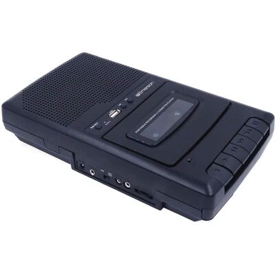 Emerson - Portable Cassette Player and Recorder - Black Emerson - Portable Cassette Player and Recorder - Black