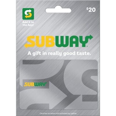 Subway - $20 Gift Card Subway - $20 Gift Card