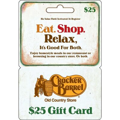 Cracker Barrel - $25 Gift Card Cracker Barrel - $25 Gift Card