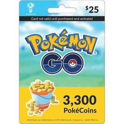 Pokémon GO $25 Gift Card (3,300 PokéCoins) Pokémon GO $25 Gift Card (3,300 PokéCoins)