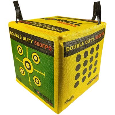 Morrell Targets - 4-Sided Archery Target, Field Point Shooting Bag, Double Duty - Yellow Morrell Targets - 4-Sided Archery Target, Field Point Shooting Bag, Double Duty - Yellow
