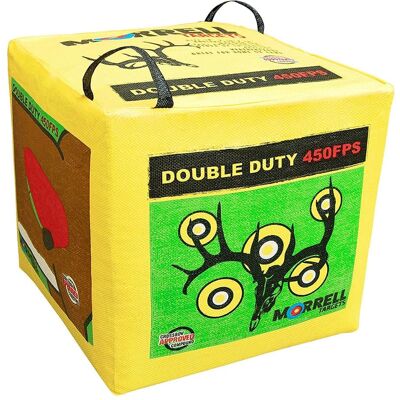Morrell Targets - Morrell Double Duty 450 FPS 4 Sided Cube Field Point Archery Bag Target - Yellow Morrell Targets - Morrell Double Duty 450 FPS 4 Sided Cube Field Point Archery Bag Target - Yellow