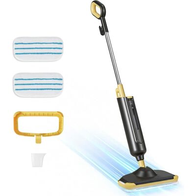 Sweet - Steam Mop for Floor Cleaning, Lightweight Floor Steamer with 2 Washable Pads - Black Yellow Sweet - Steam Mop for Floor Cleaning, Lightweight Floor Steamer with 2 Washable Pads - Black Yellow